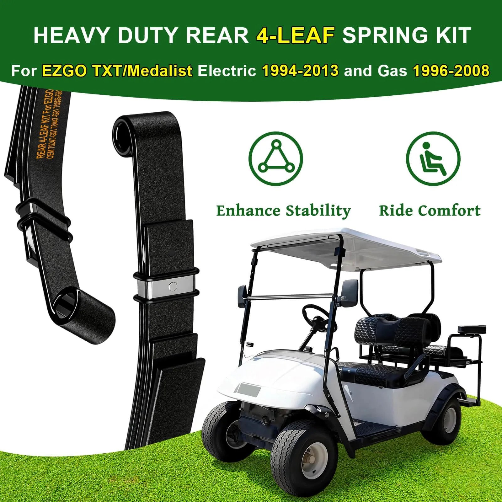 Cartalia Rear 4-Leaf Springs Kit for E-Z-GO TXT image 2