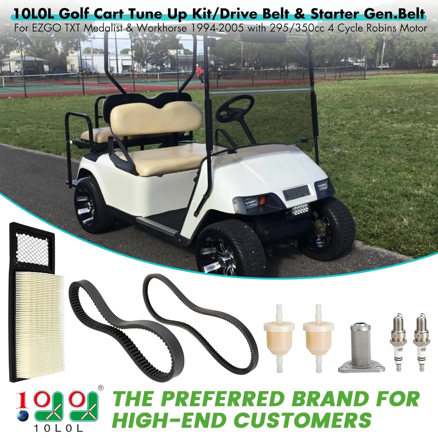 10L0L E-Z-GO TXT Tune-Up and Belt Kit 1994-2005 image 2