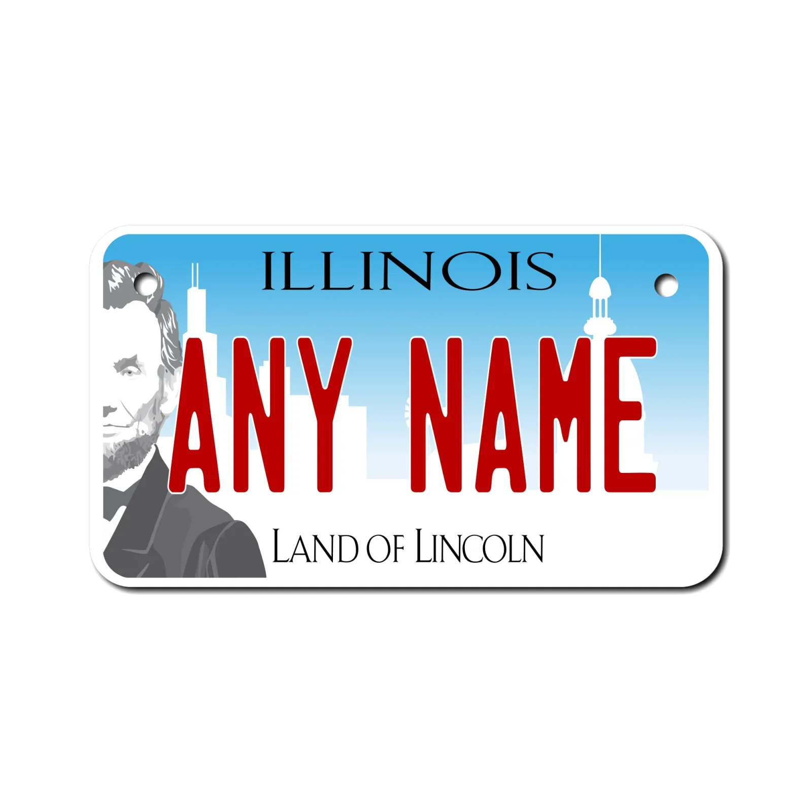 Teamlogo Personalized Illinois Golf Cart License Plate 4 x 7