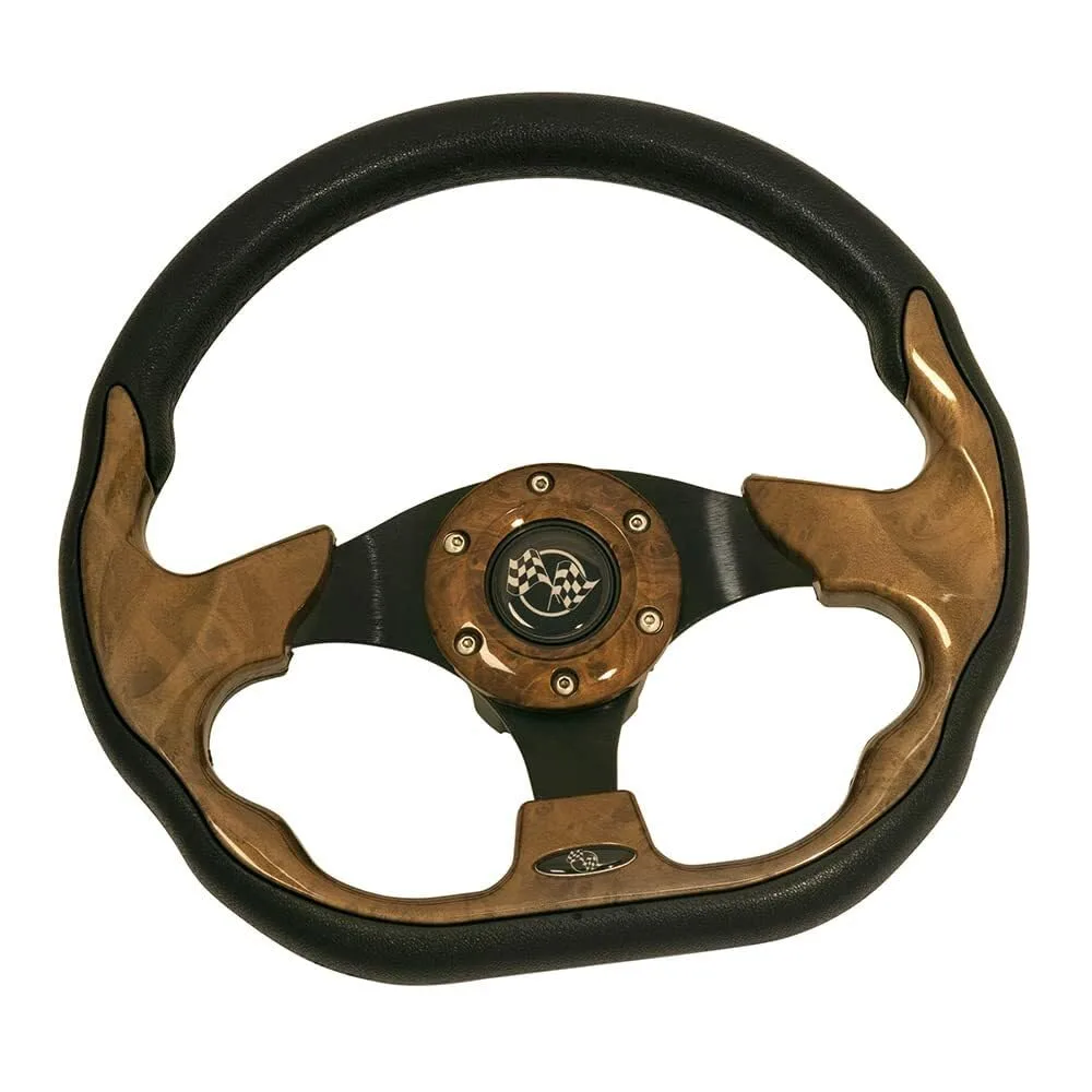 GTW 12.5-Inch Woodgrain Steering Wheel for Yamaha Golf Carts image 2