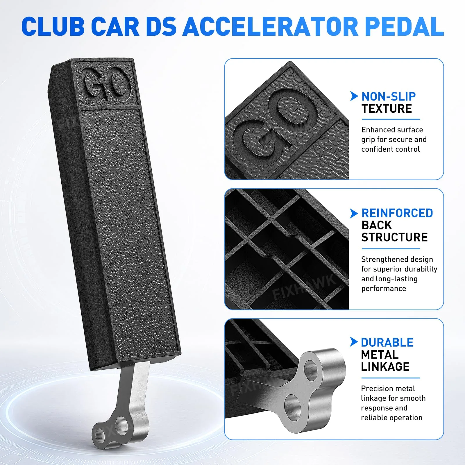 FIXHAWK Club Car DS Accelerator and Brake Pedal Repair Kit image 3