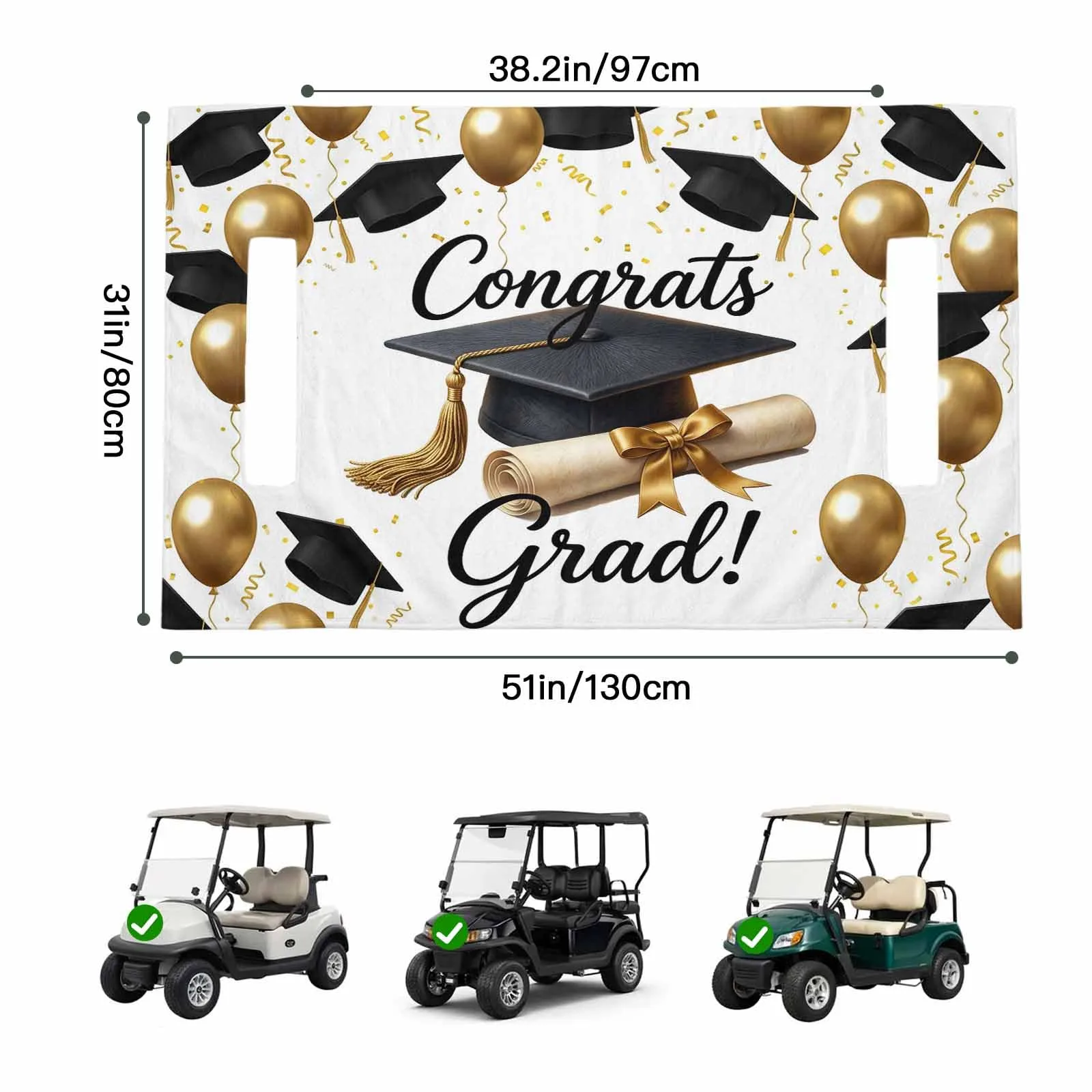 Trosturdspn Graduation Golf Cart Seat Towel Blanket image 2