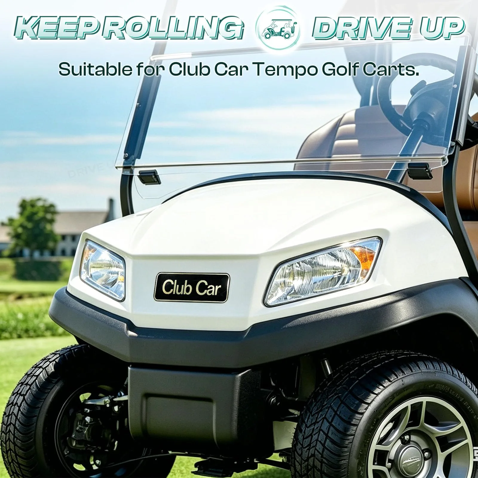 DRIVE UP Black Gold Name Plate for Club Car Tempo image 2