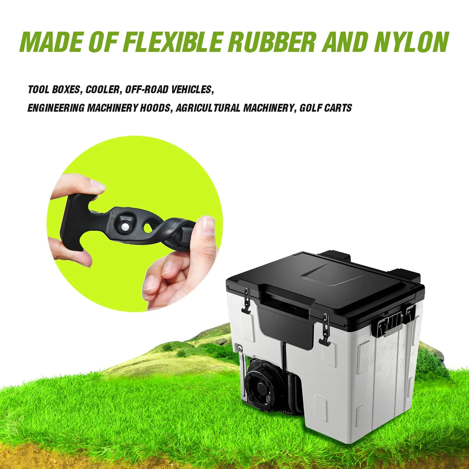 Shu-Ran Rubber T-Handle Cooler Latches 3.45" — 8 Pack image 2