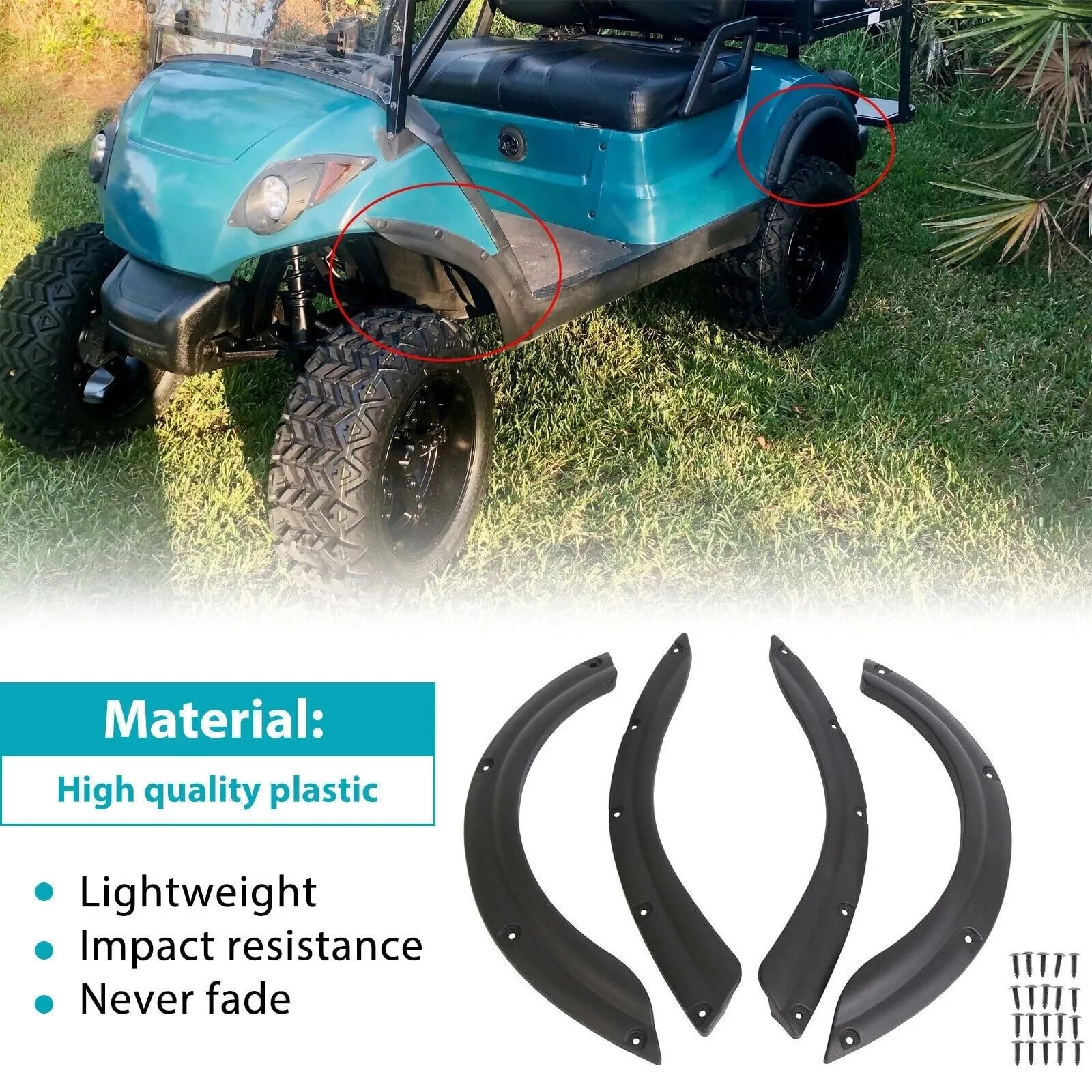 Generic PRI10936 Fender Flares Set for Yamaha Drive G29 (2007-2016) image 4