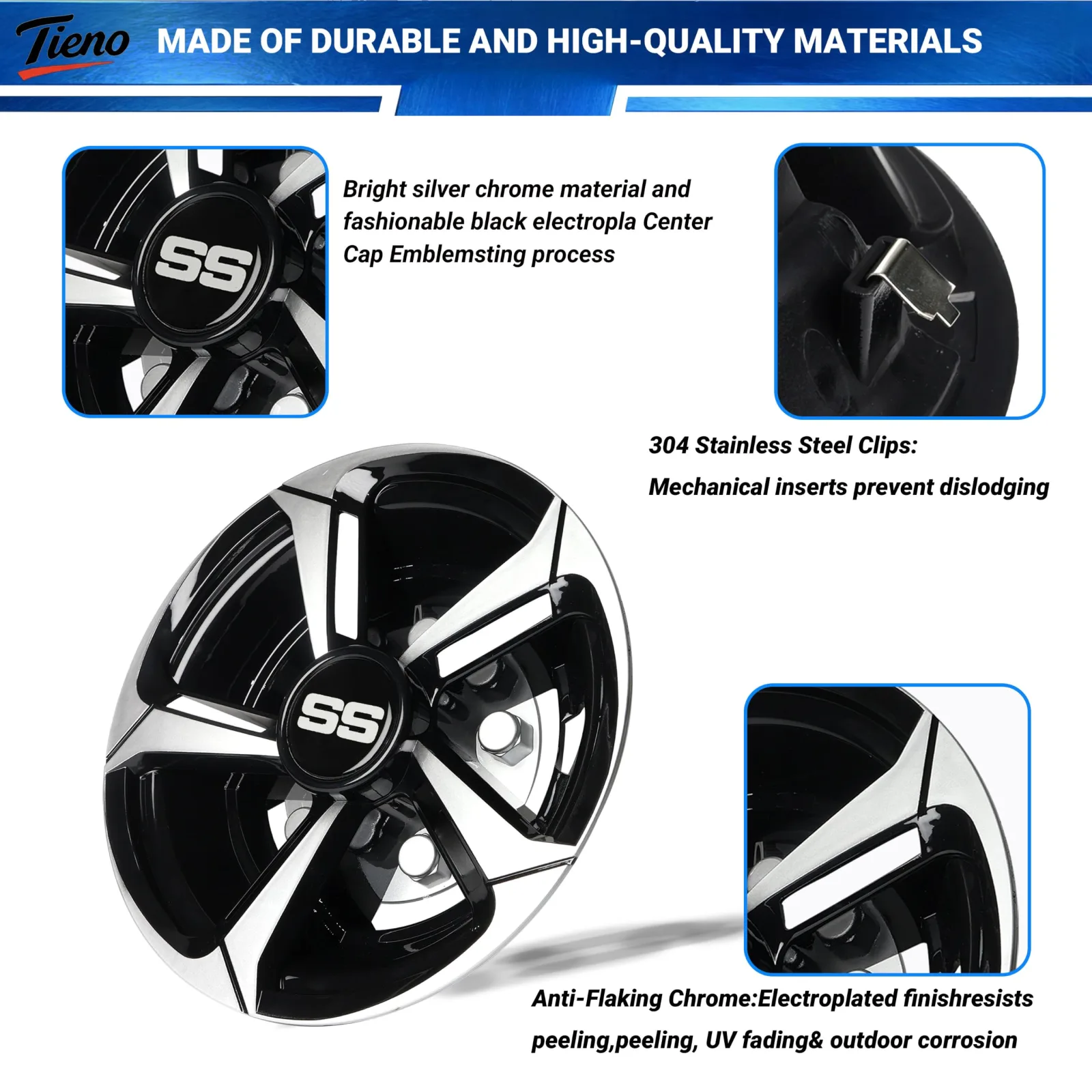 TIENO 8-Inch Golf Cart Wheel Covers T3U-SHC-S image 4