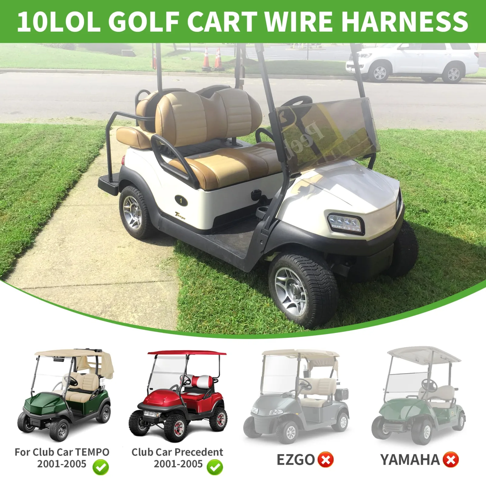 10L0L Control Wiring Harness for Club Car DS 2001-2005 image 2