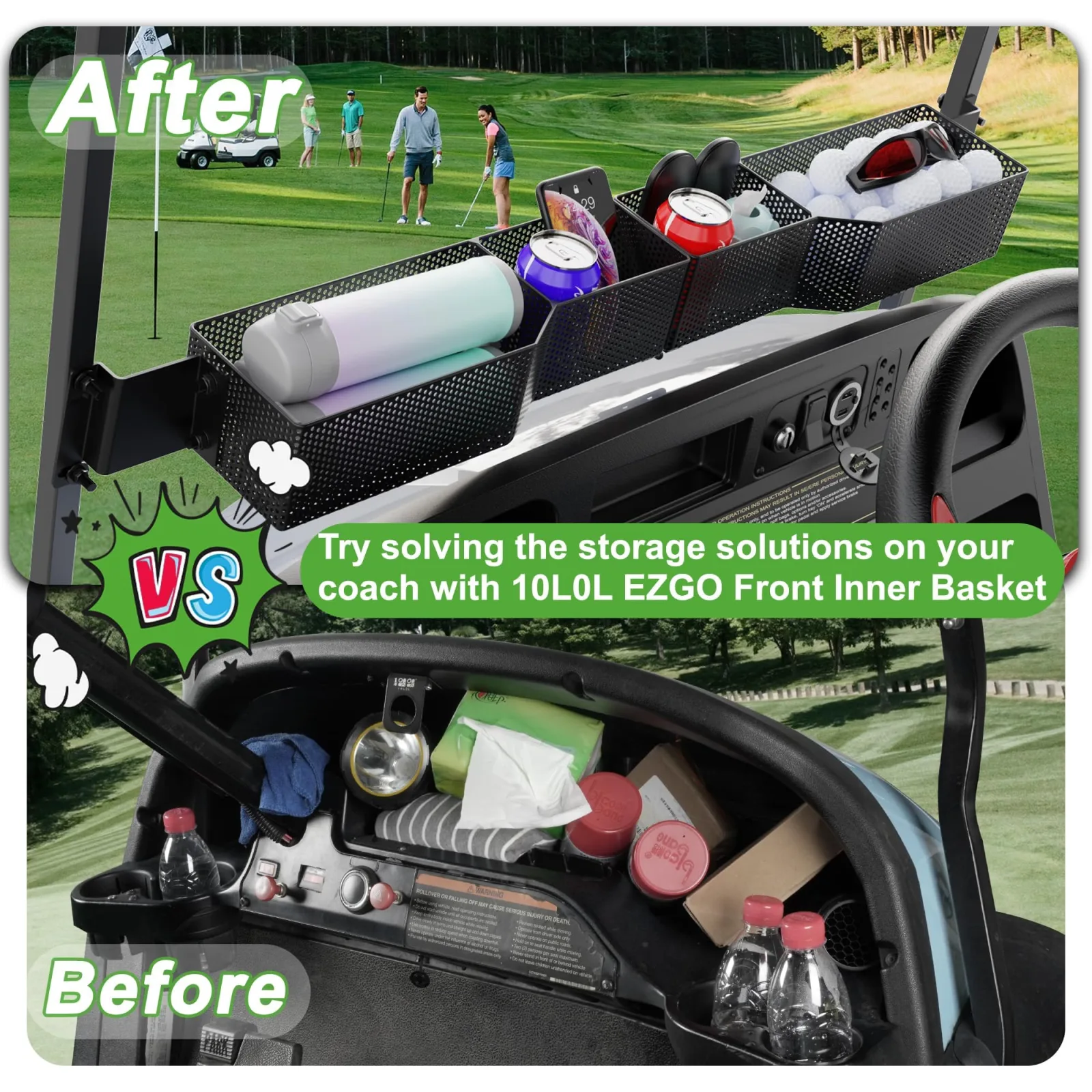 10L0L Front Inner Basket for E-Z-GO TXT and RXV image 2