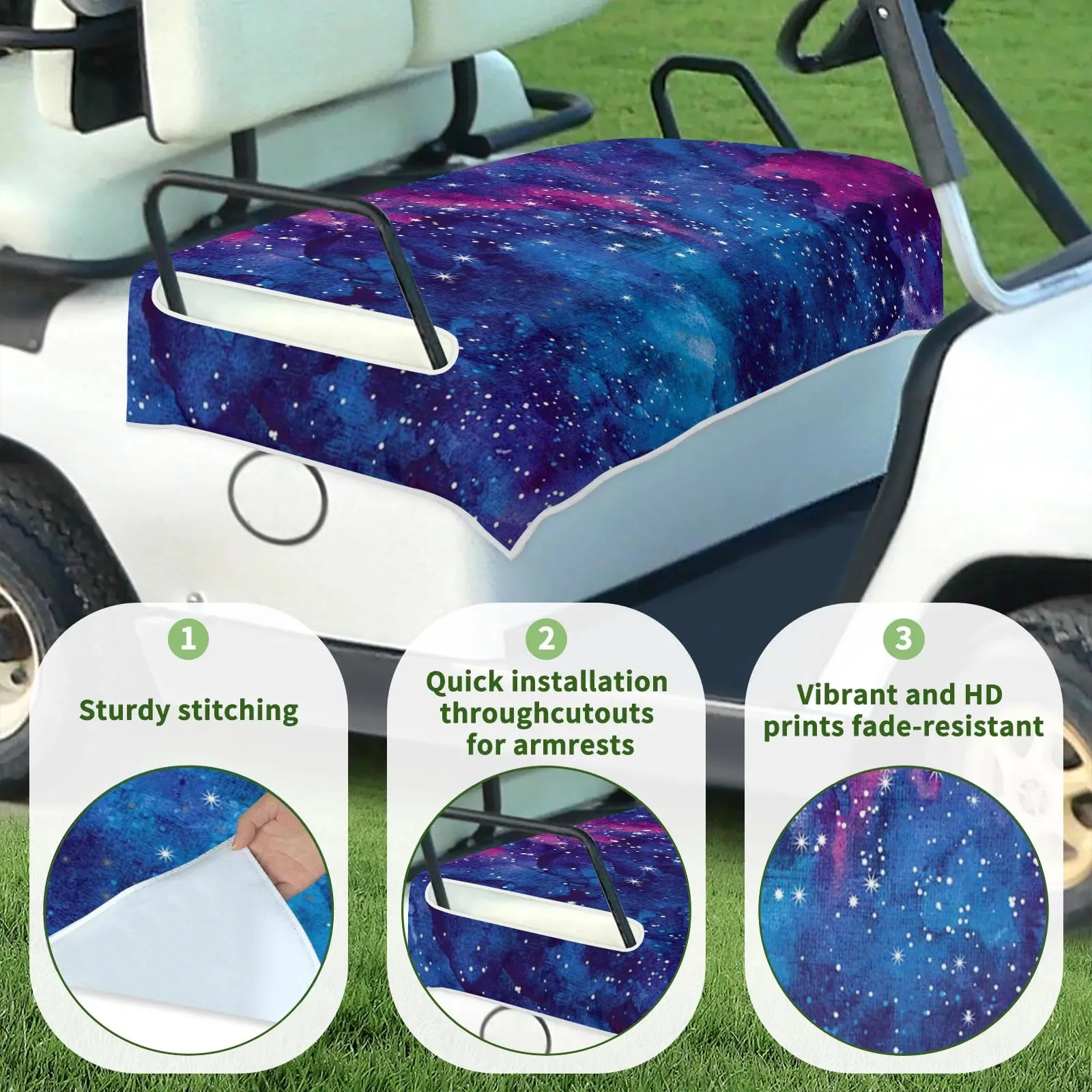 Tiveruda Golf Cart Seat Cover for Double Seats image 3