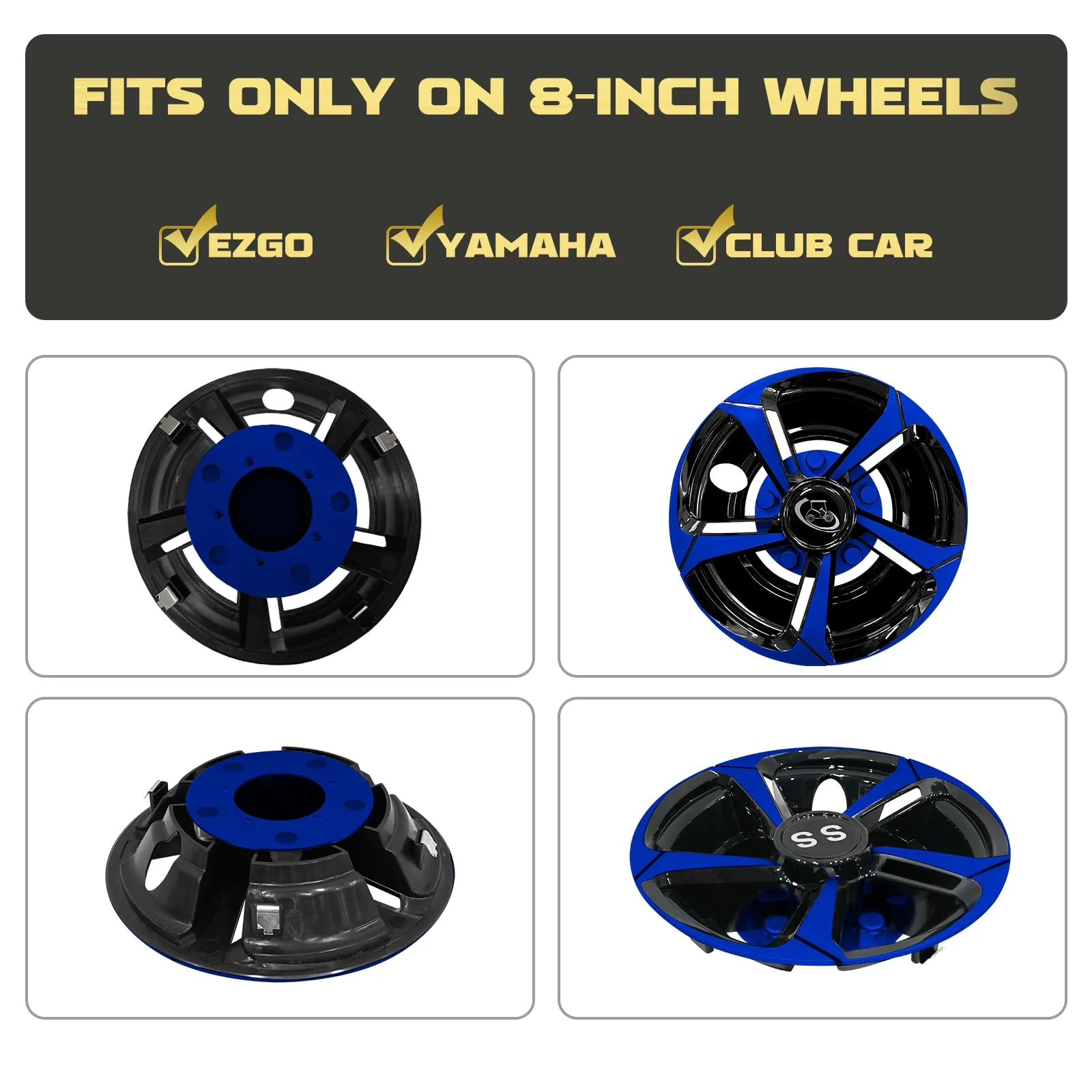 XUANYUDG0769 Golf Cart Hubcaps for 8-Inch Wheels image 3