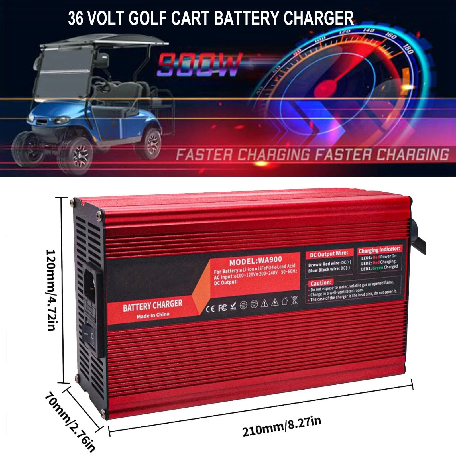 WJIANY 36V Golf Cart Battery Charger for E-Z-GO and Club Car image 2