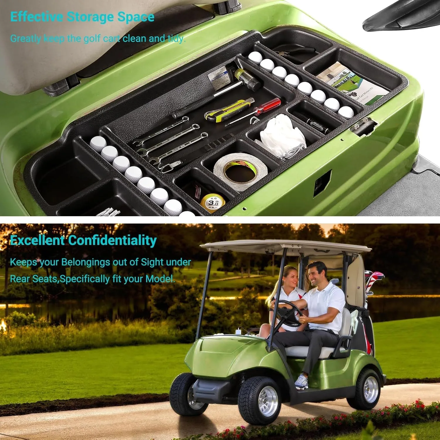 10L0L Under-Seat Storage Tray for Yamaha G29 Electric Carts image 3