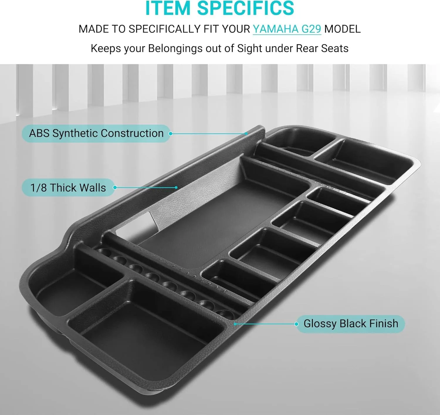 10L0L Under-Seat Storage Tray for Yamaha G29 Electric Carts image 4