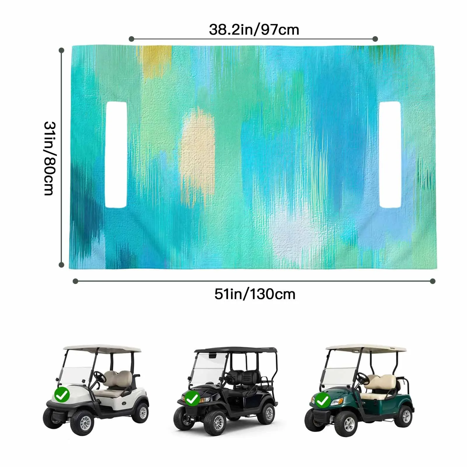 Trosturdspn Golf Cart Seat Cover 51 x 31 Inch Ombre image 2