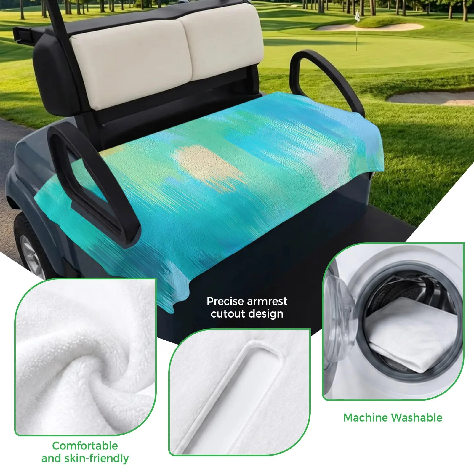 Trosturdspn Golf Cart Seat Cover 51 x 31 Inch Ombre image 3