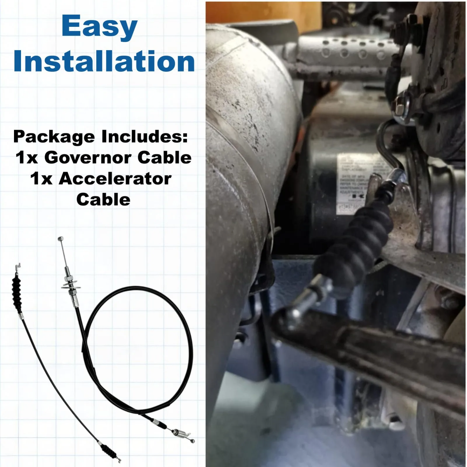 TIGYMSD Governor and Accelerator Cables for Club Car DS image 2