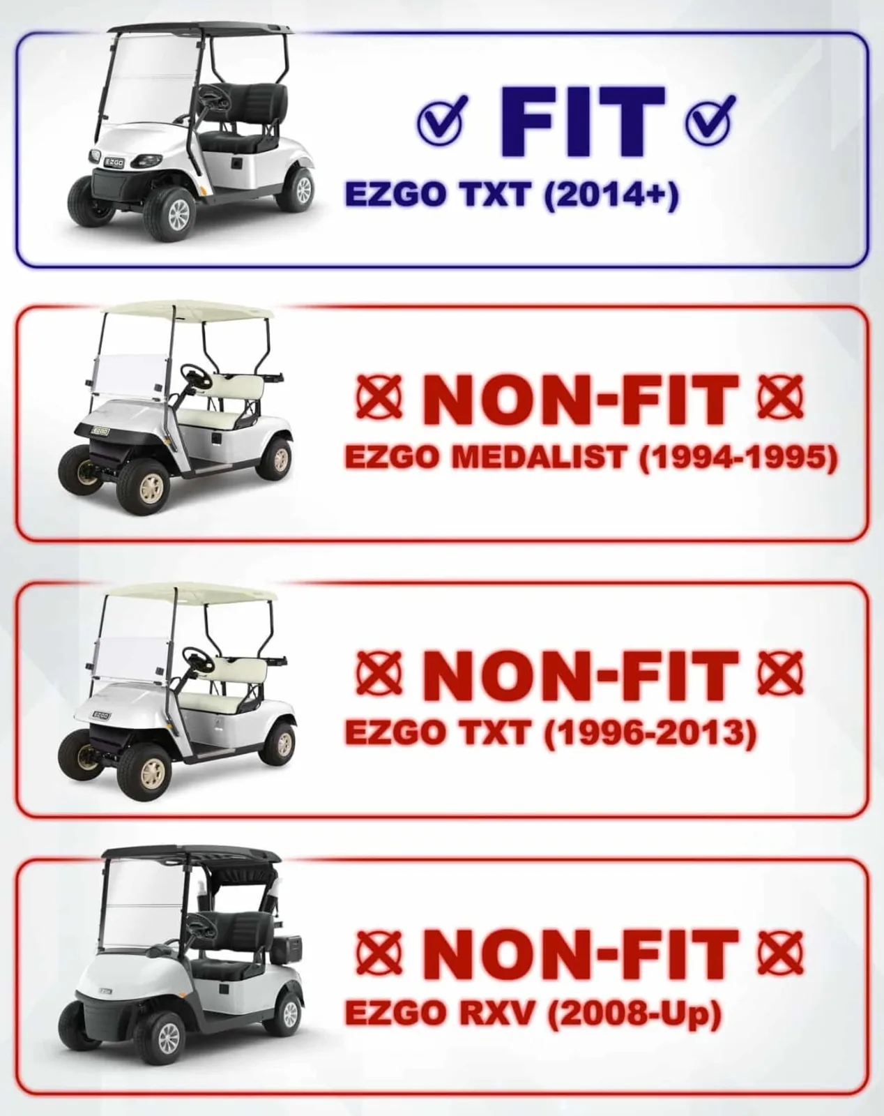 ACED Parts Clear Foldable Windshield for E-Z-GO TXT image 2