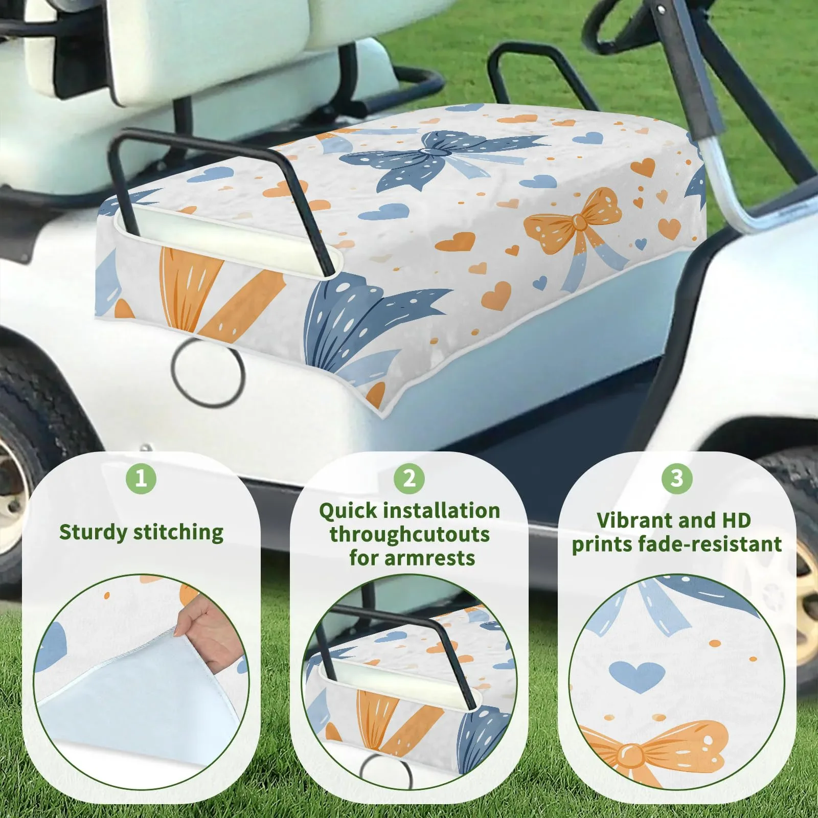Tiveruda Golf Cart Seat Cover for 2-Person Seats image 3