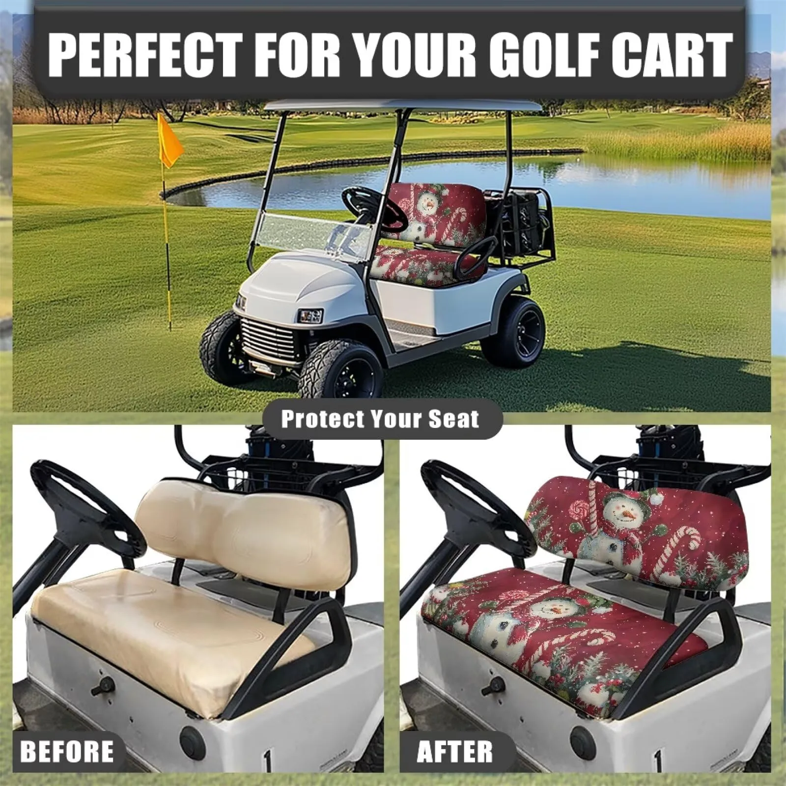 Darisoco Golf Cart Seat Cover for EZ-GO RXV and Club Car image 4