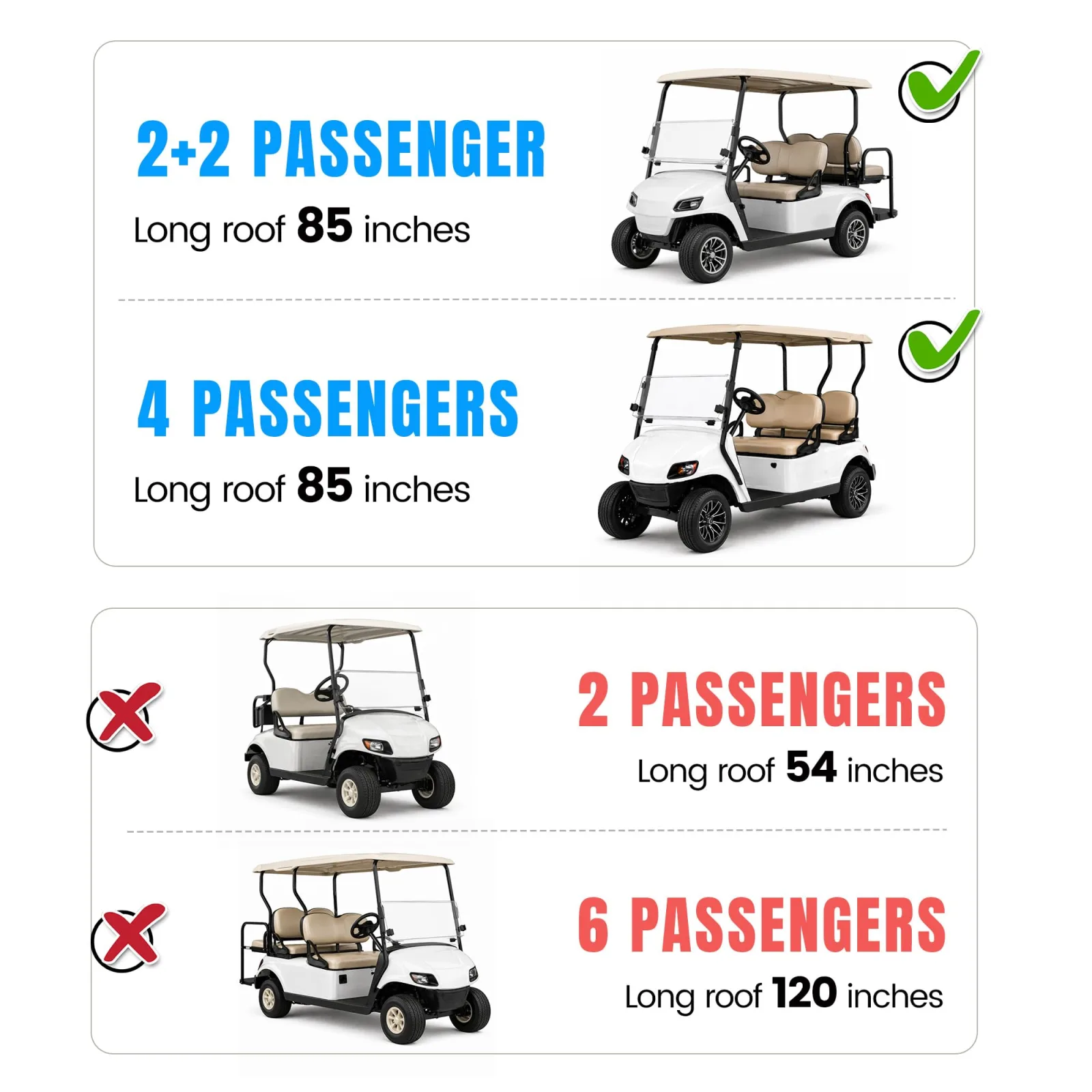 HECASA Golf Cart Sun Top for E-Z-GO, Club Car & Yamaha image 2