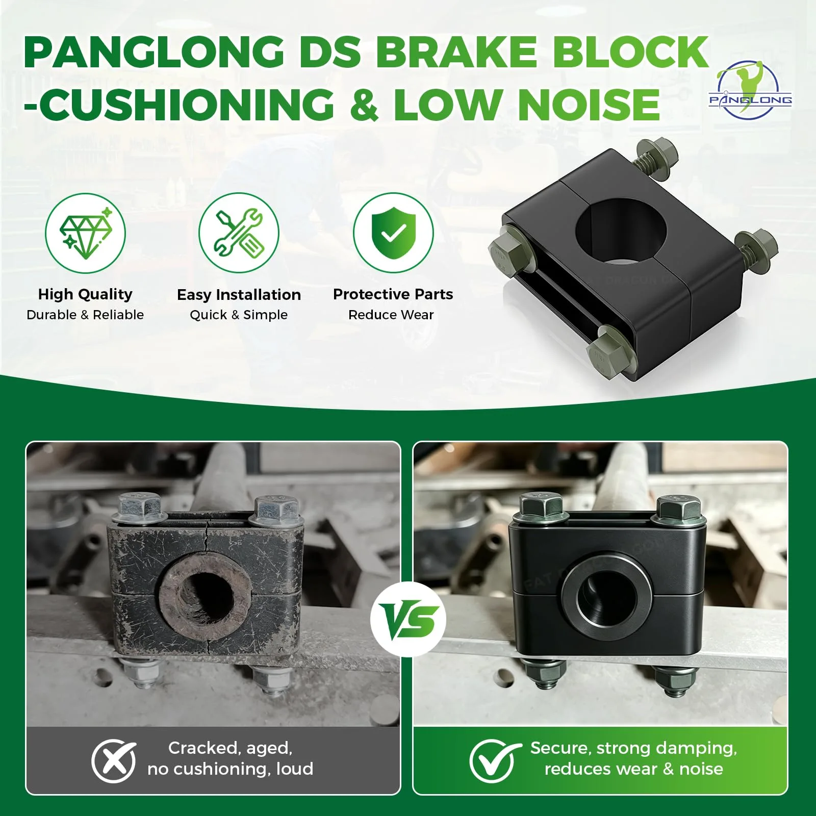 Panglong Brake Block Mounting Set for Club Car DS Carryall image 2