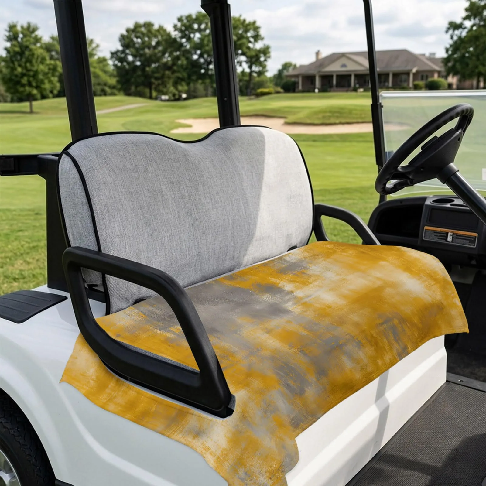 DecorLovee Golf Cart Seat Cover 51 x 31-Inch Orange Gray image 4