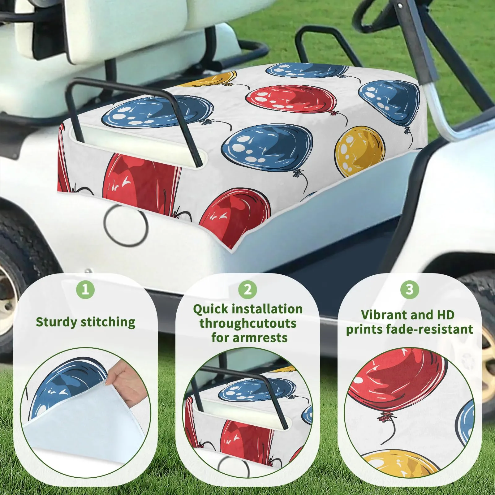 Tiveruda Golf Cart Seat Cover for Double Seats image 3