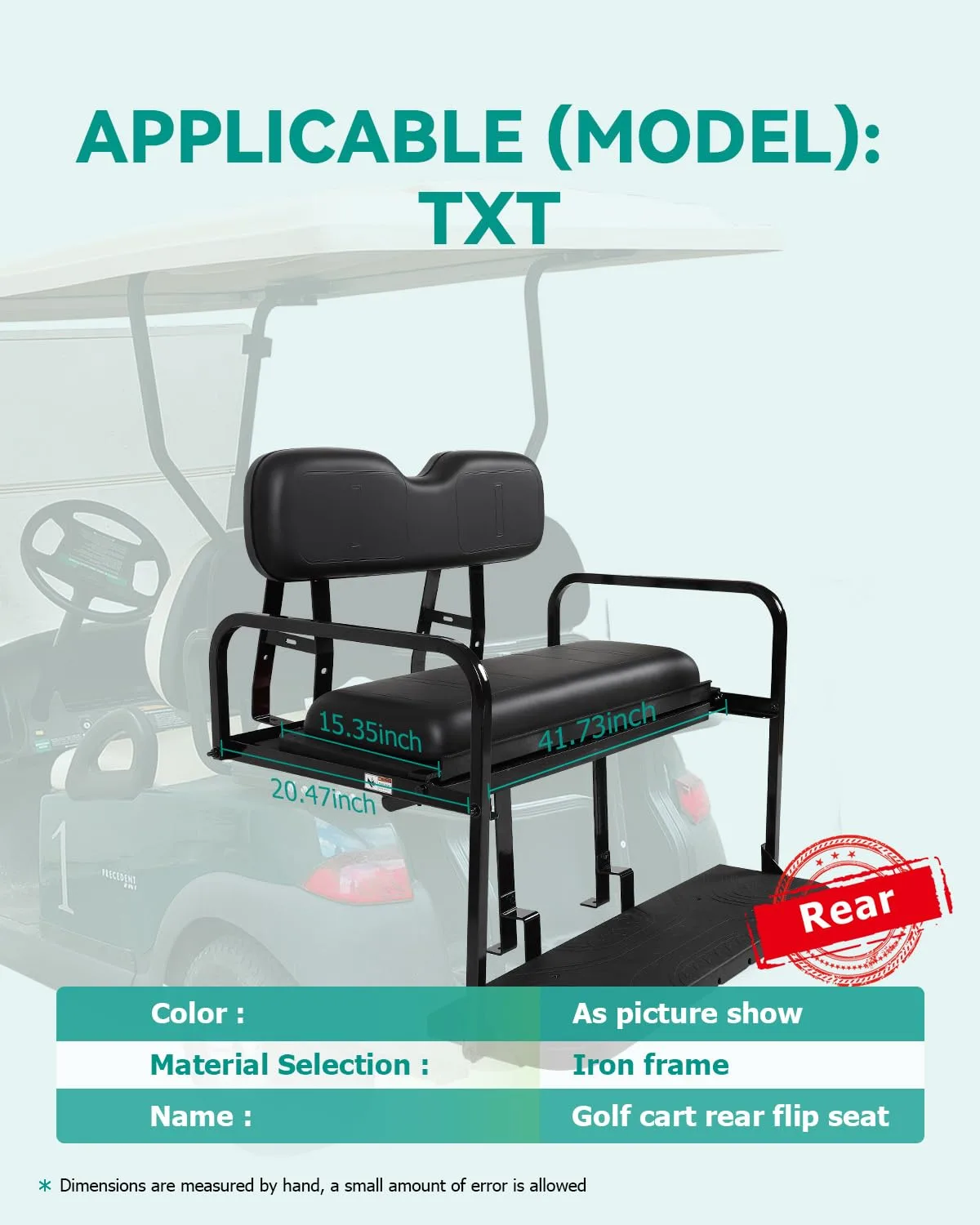 ILVGOLF Rear Flip Seat for E-Z-GO TXT 1995-Up image 2