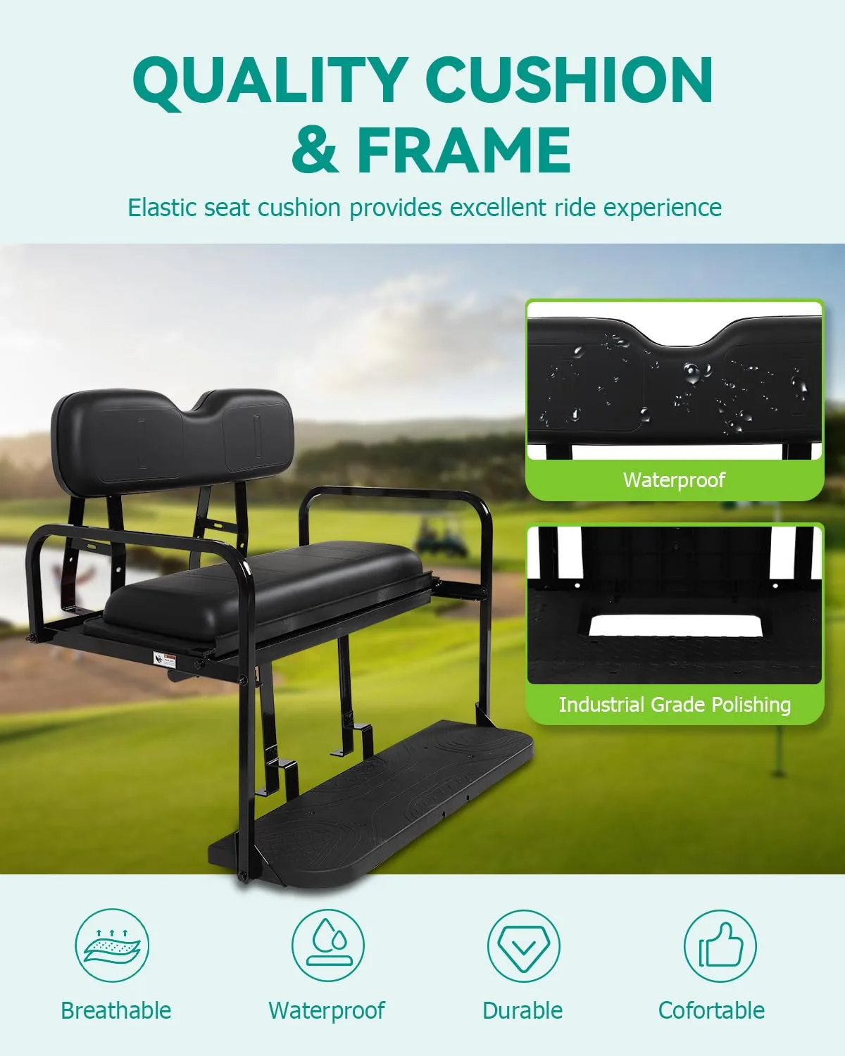 ILVGOLF Rear Flip Seat for E-Z-GO TXT 1995-Up image 4