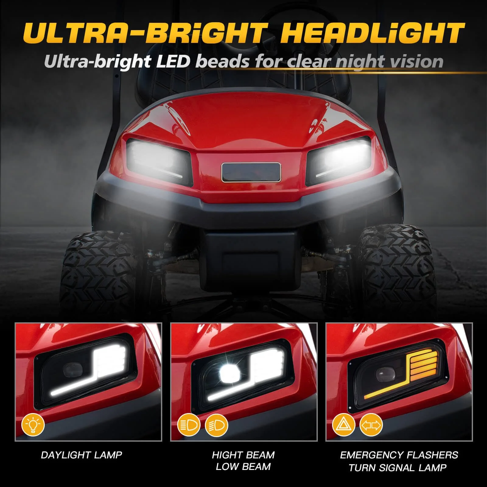 NOKINS Club Car Tempo LED Deluxe PLUS Headlight Kit NKS10028Kit image 2