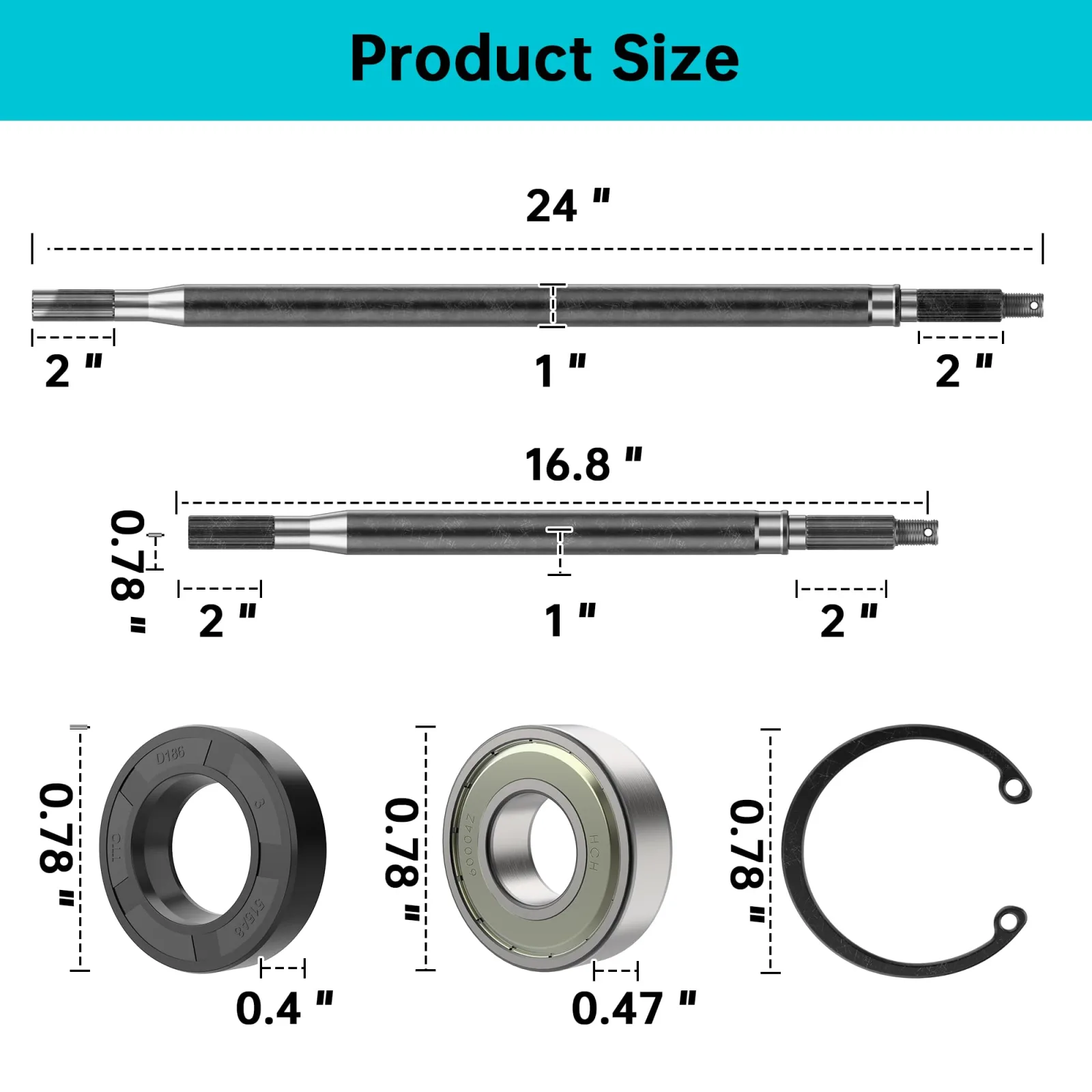 10L0L Rear Axle Shaft Kit for E-Z-GO TXT 1994-2013 image 2