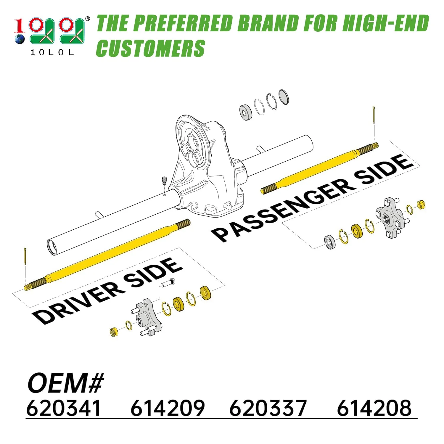 10L0L Rear Axle Shaft Kit for E-Z-GO TXT 1994-2013 image 3