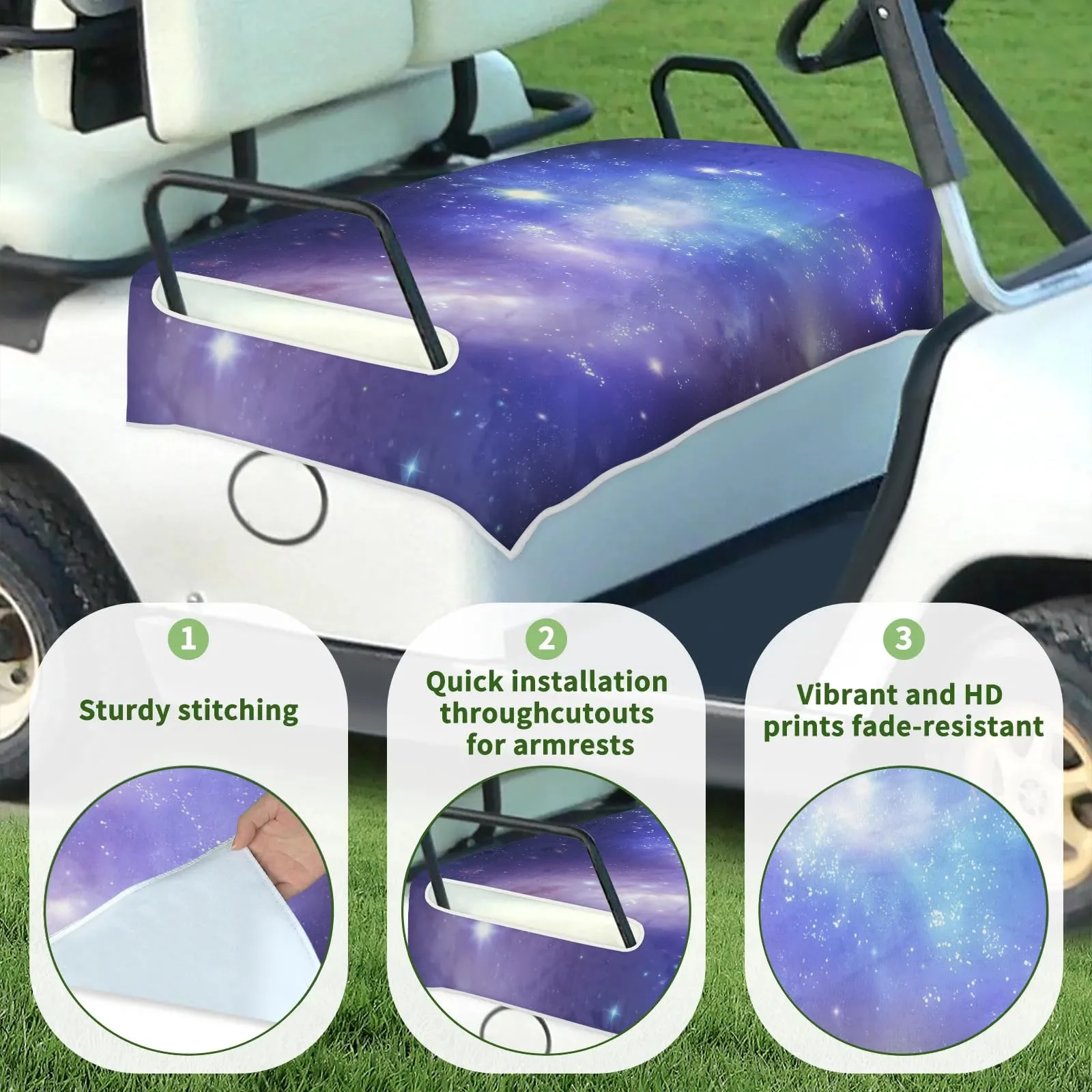 Tiveruda Golf Cart Seat Cover for Double Seats image 3