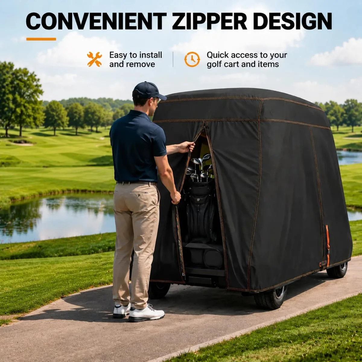 jdjskcma Golf Cart Cover for E-Z-GO Express S4, 2012-2024 image 2