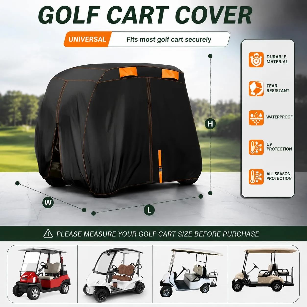 jdjskcma Golf Cart Cover for E-Z-GO Express S4, 2012-2024 image 3