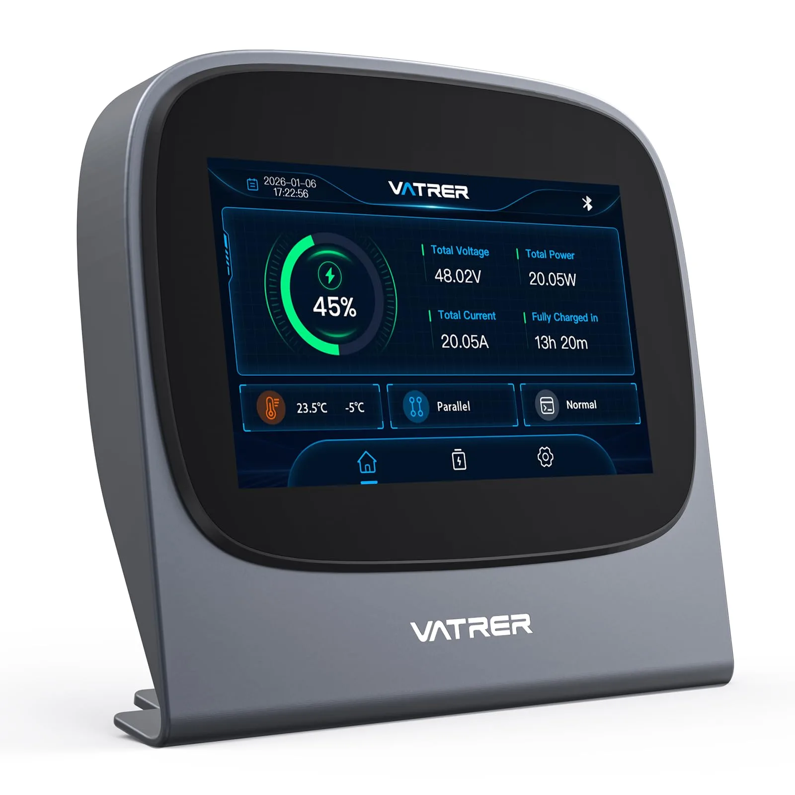 VATRER POWER 10V–90V Smart Battery Monitor Display
