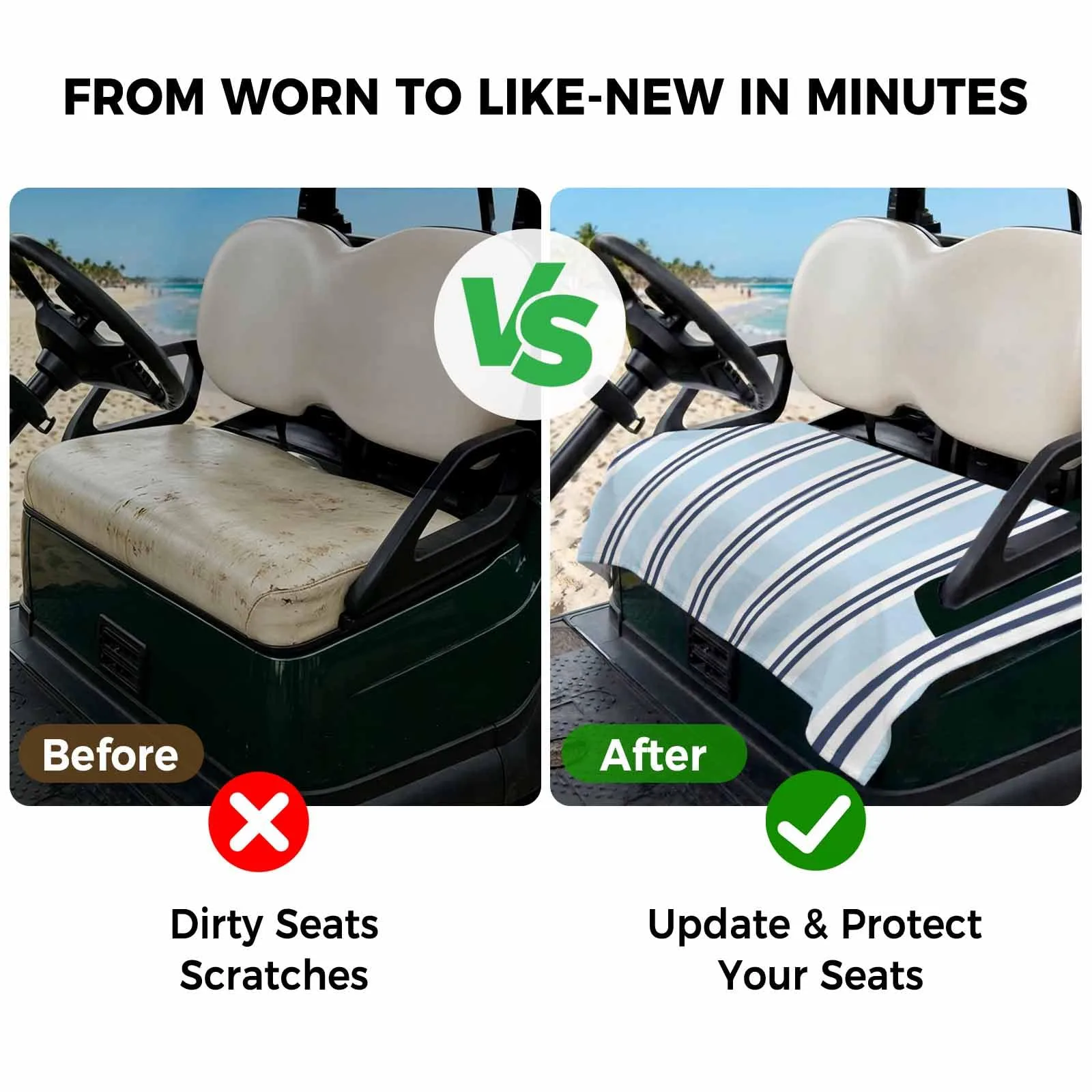 BEMIGO Golf Cart Seat Cover for 2-Seat Carts image 4