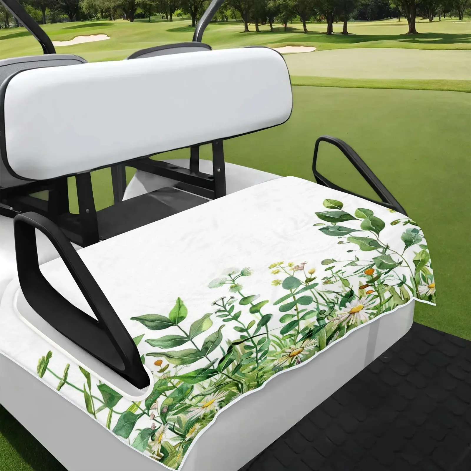 Tiveruda Floral Golf Cart Seat Cover for Double Seats