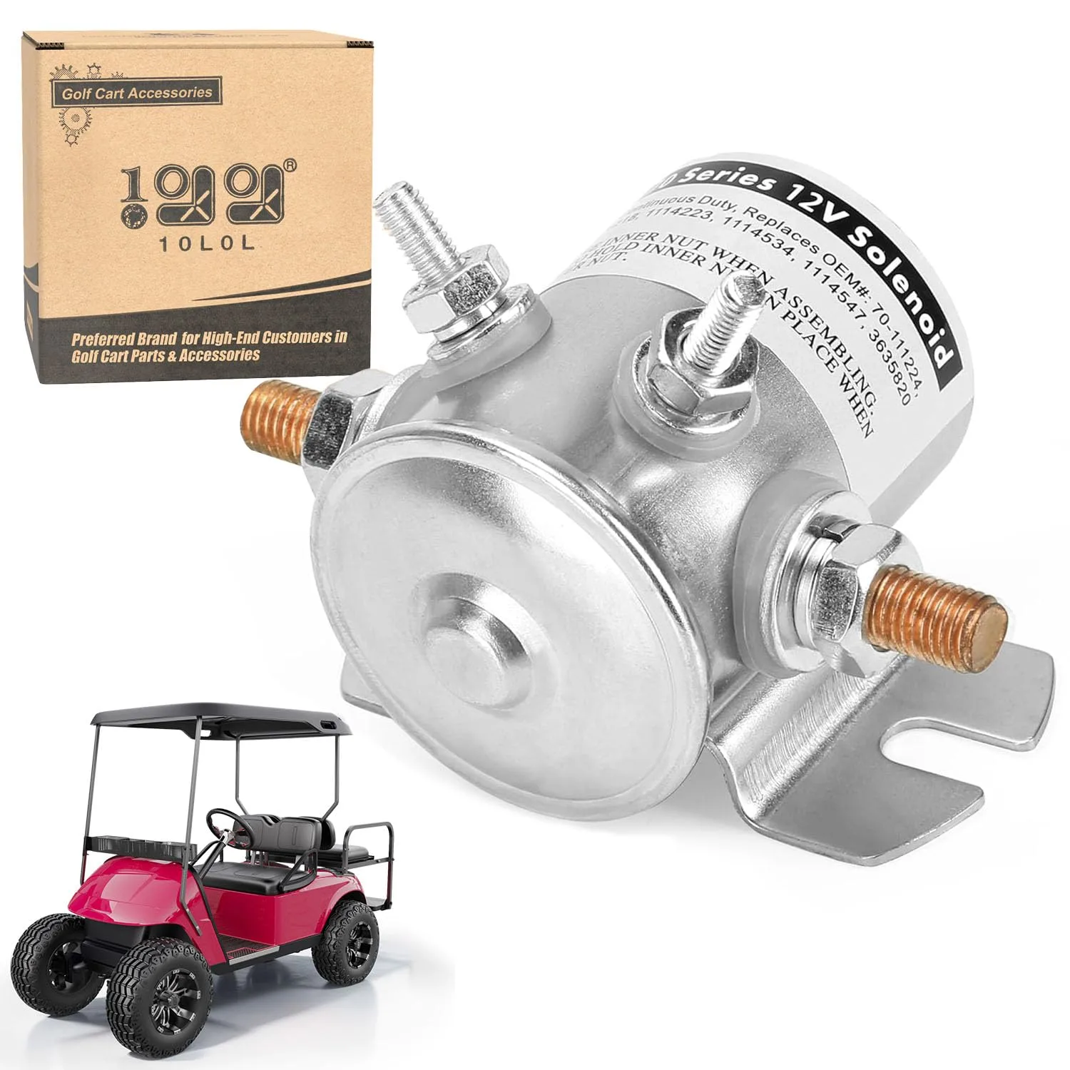 10L0L 12V 250A Solenoid for E-Z-GO Marathon Golf Carts