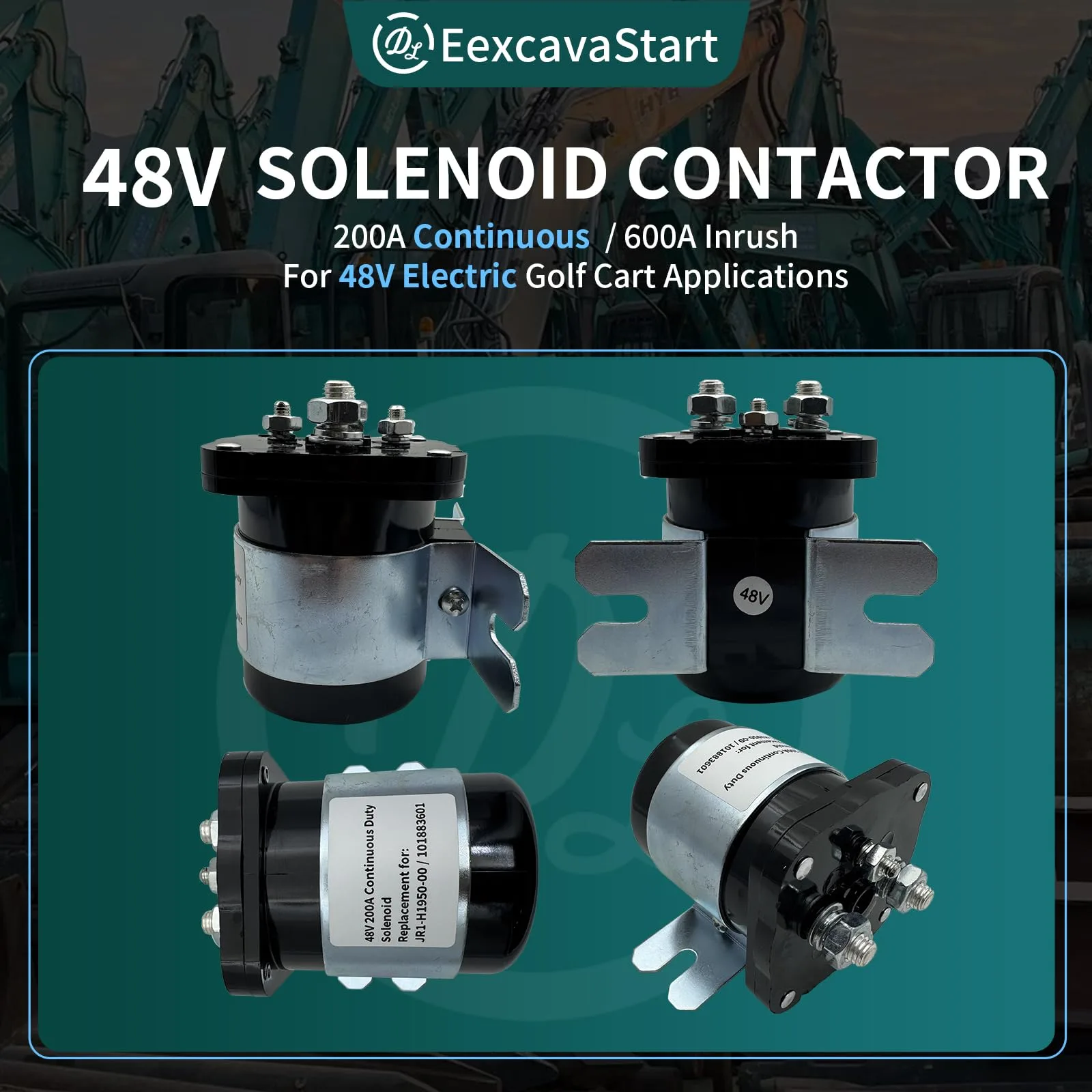 EexcavaStart 48V 200A Golf Cart Solenoid JR1-H1950-00 image 4