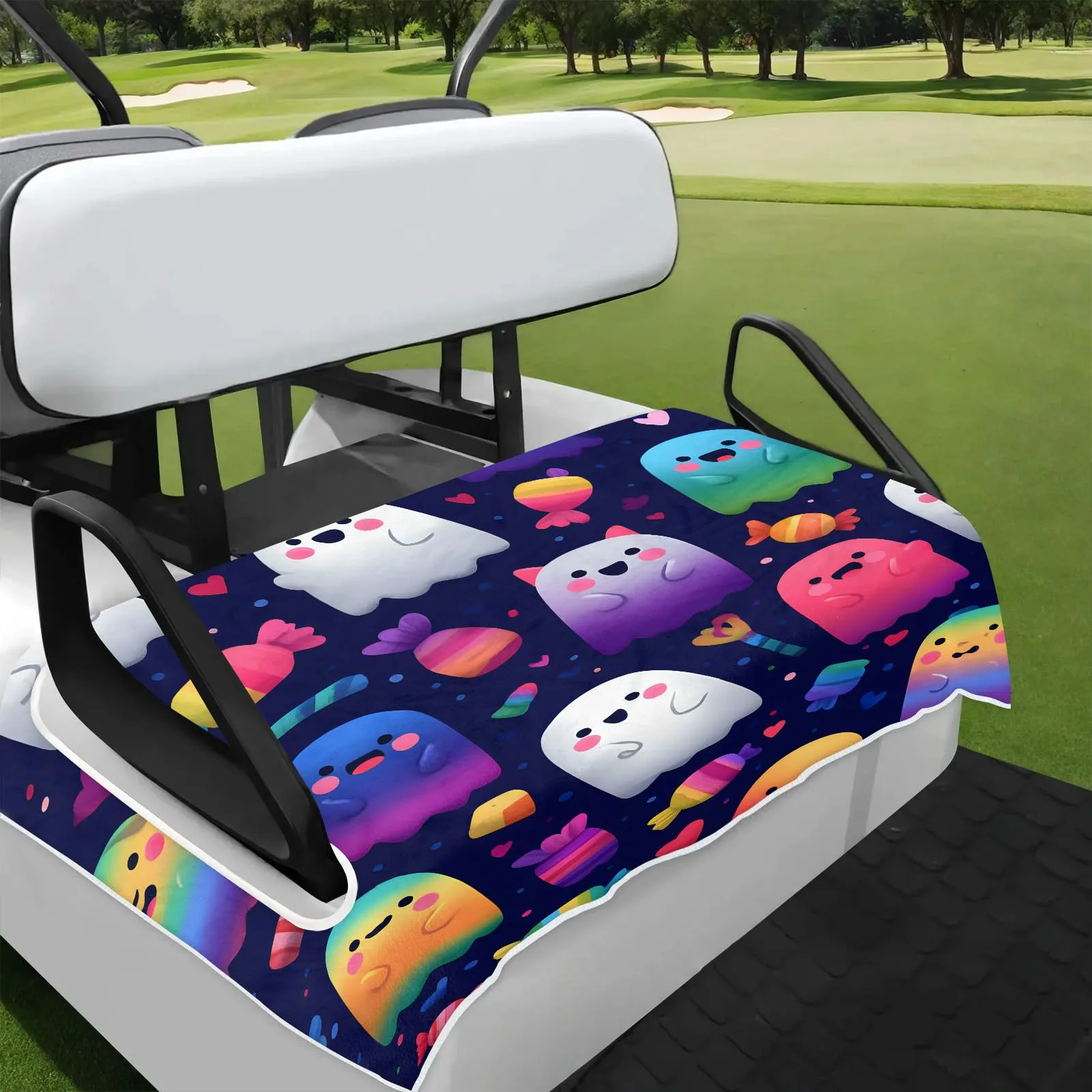 Tiveruda Ghost Neon Golf Cart Seat Cover — 51" x 31" for 2-Person Seats