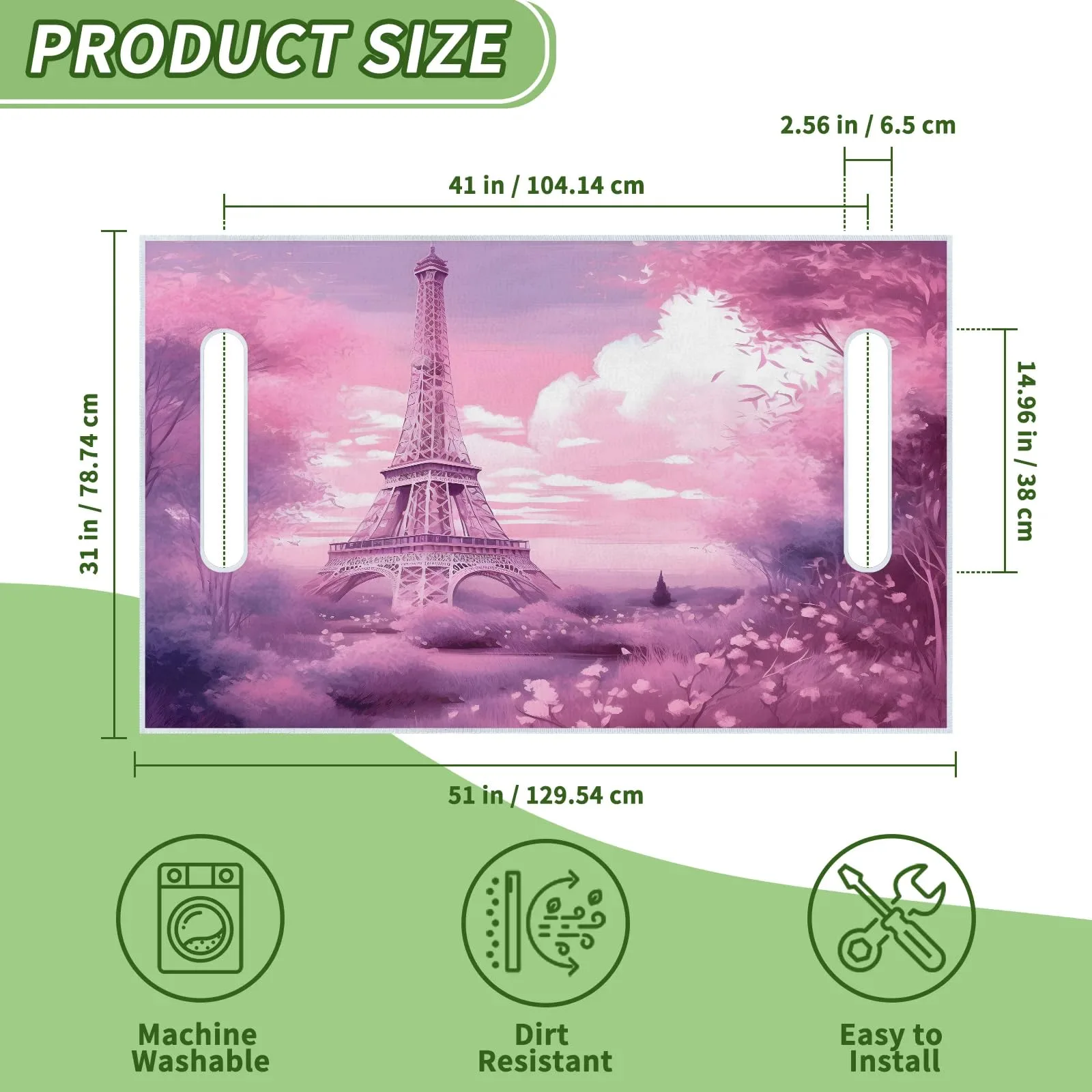 Tiveruda Eiffel Tower Golf Cart Seat Cover, 51 x 31 in image 2
