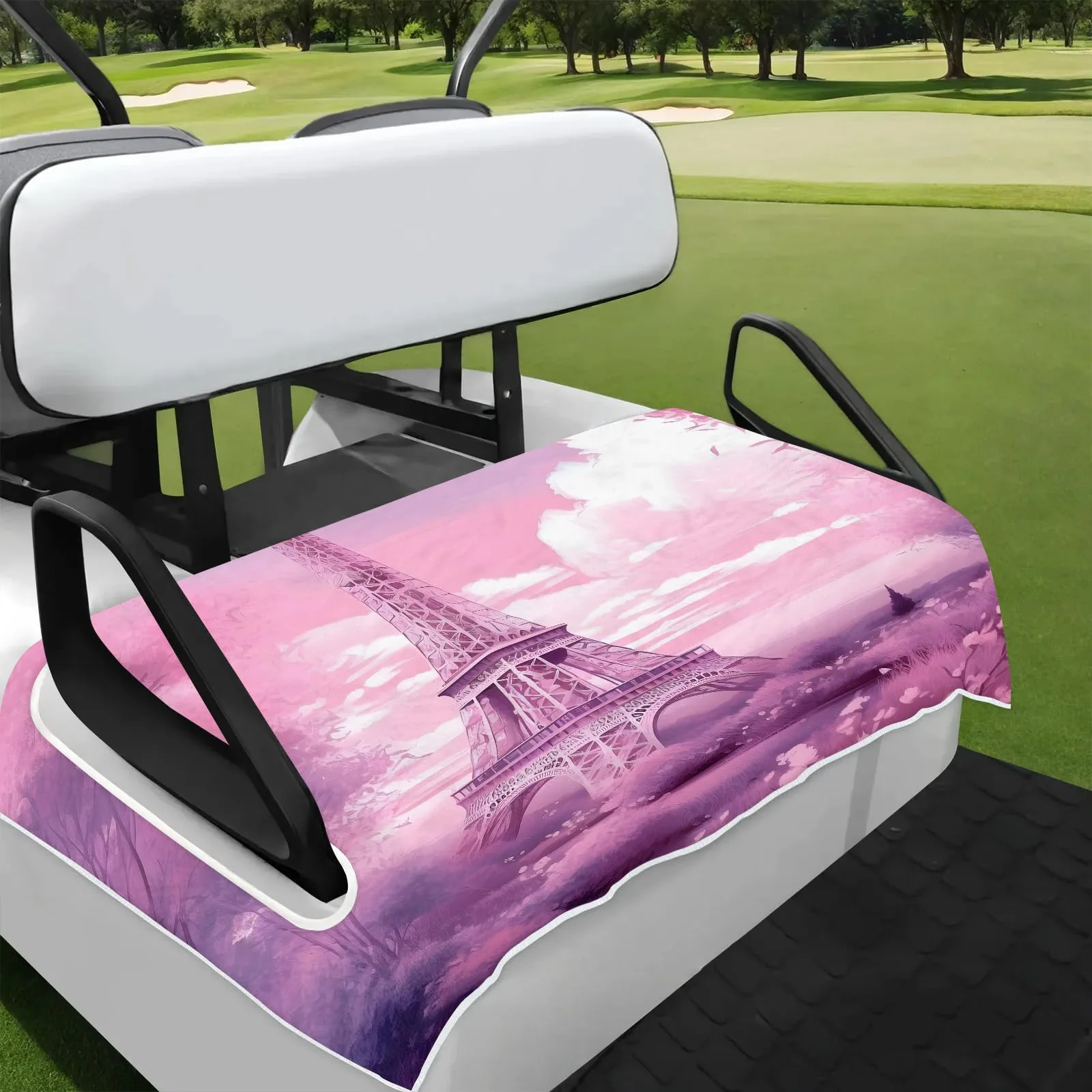 Tiveruda Eiffel Tower Golf Cart Seat Cover, 51 x 31 in