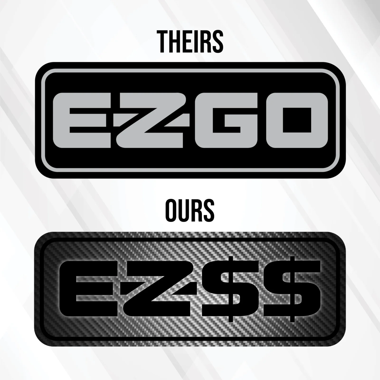 Gimme Golf USA E-Z-GO RXV Carbon Fiber Name Plate image 2