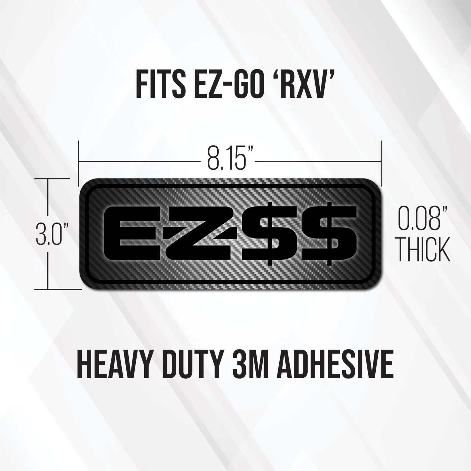 Gimme Golf USA E-Z-GO RXV Carbon Fiber Name Plate image 4