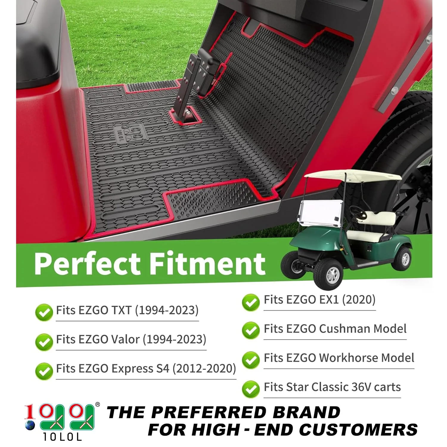 10L0L Floor Mat for EZGO TXT Golf Carts image 2