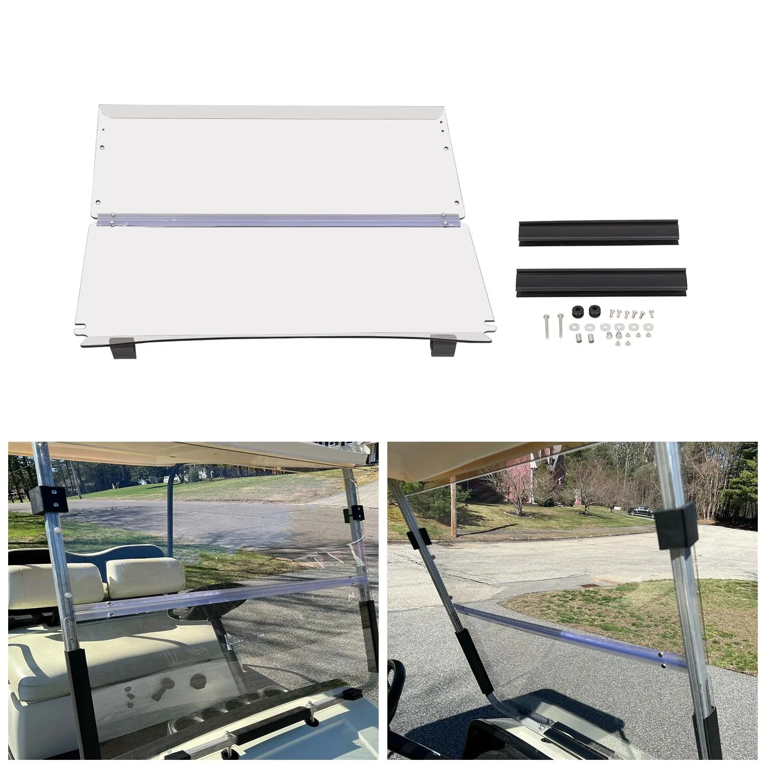 KUAFU BL746 Foldable Windshield for Club Car Precedent image 2