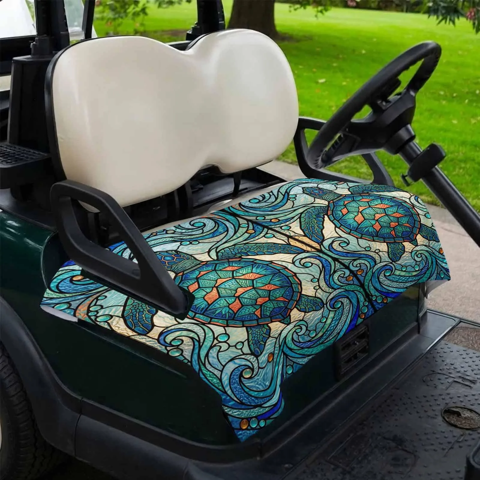 DecorLovee Teal Marble Golf Cart Seat Cover, 51 x 31 in image 2