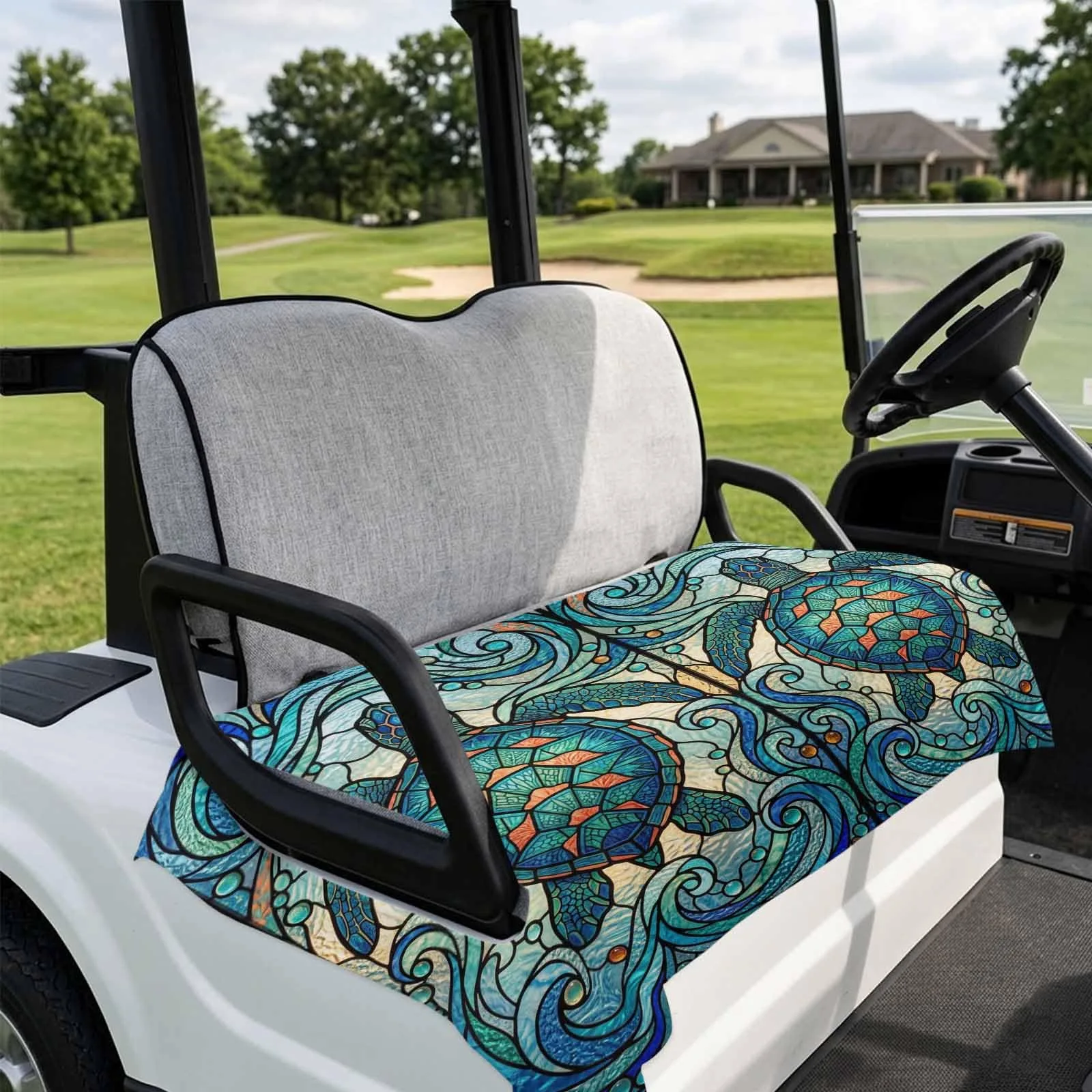 DecorLovee Teal Marble Golf Cart Seat Cover, 51 x 31 in image 4