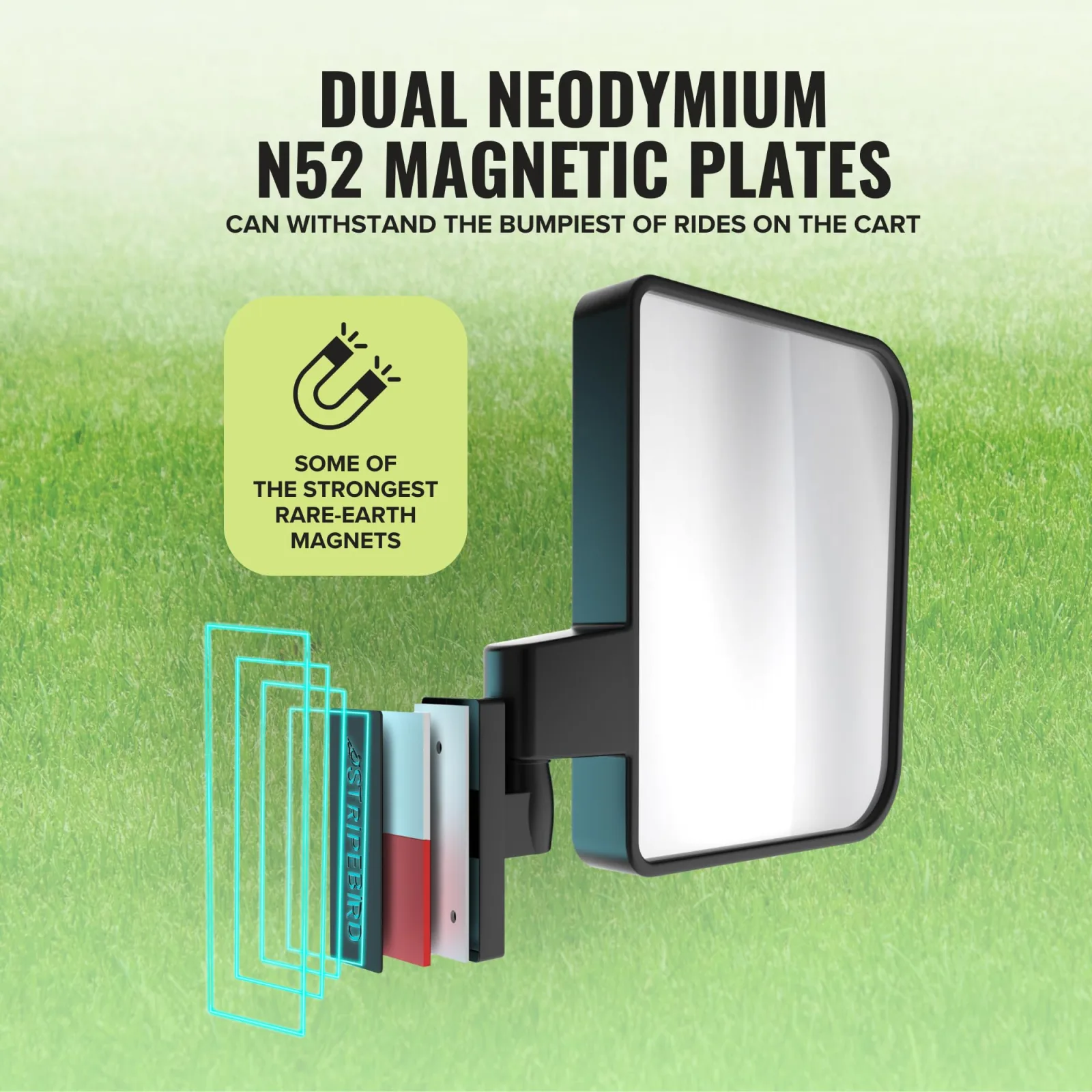 Stripebird Magnetic Golf Cart Mirrors SB-17003 image 4